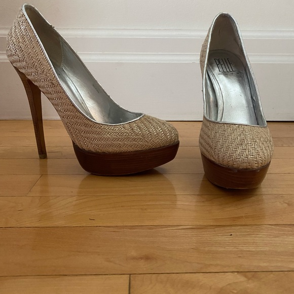 PELLE MODA beige high heels size 7 1/2 - Picture 10 of 14